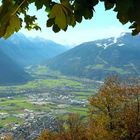 Panorama-Blick vom Alpengasthof "Zur schönen Aussicht" auf Lienz und Lienzer Dolomiten