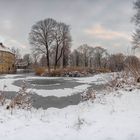 Panorama der Burg Lüdinghausen im Winter