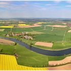 Panorama der Mittelweser zur Rapsblüte (aerial panorama)