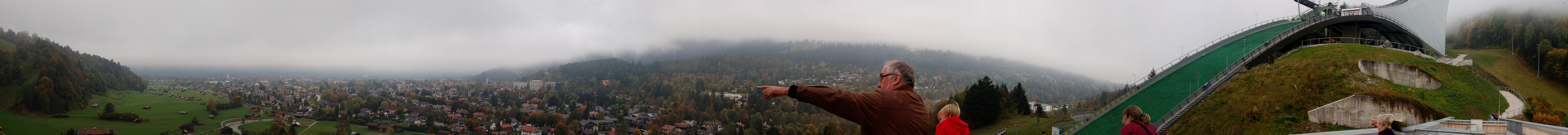 Panorama der Skisprungschanze in Garmisch - Patenkirchen