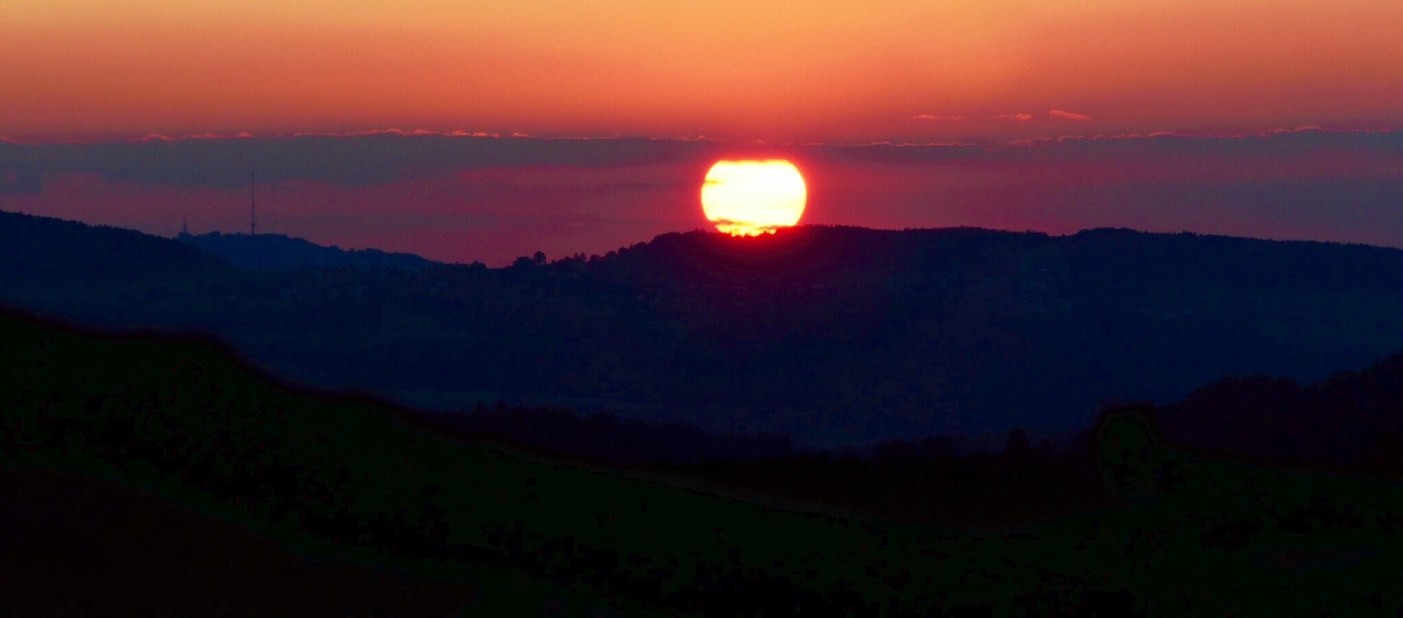 Panorama eines Sonnenuntergangs