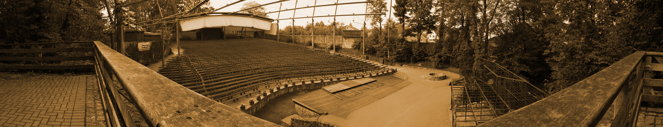 Panorama Freilichtbühne Tecklenburg - Sepia + verbesserungen