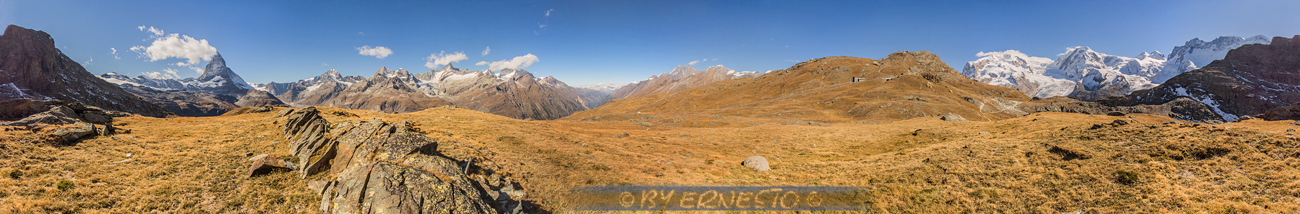 Panorama Gornergrat, Matterhorn, Dufourspitze