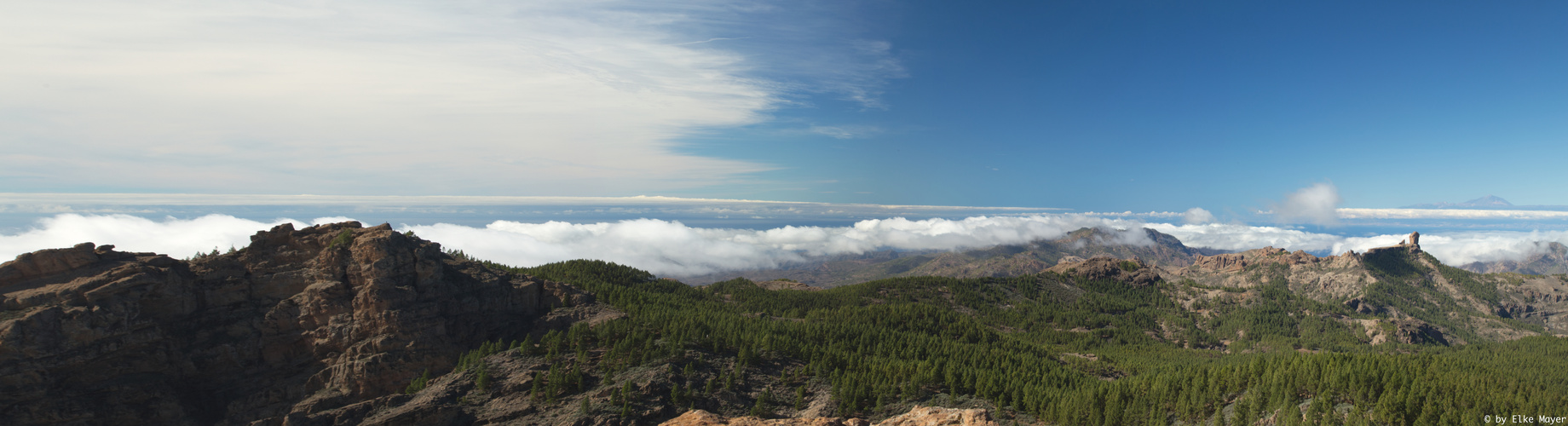 Panorama Gran Canaria mit Tiede auf Teneriffa