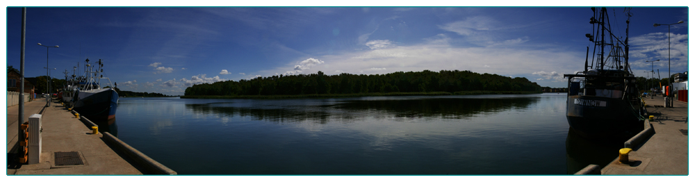 Panorama Hafen von Dziwnow ostsee