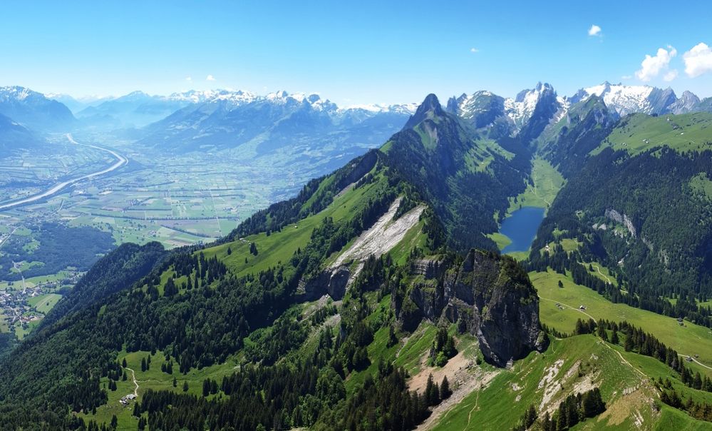 Panorama Hoher Kasten mit Säntis u. Rheintal Foto & Bild natur