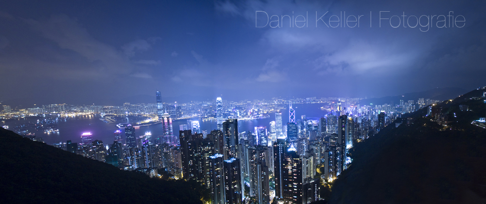 Panorama Hong Kong bei Nacht