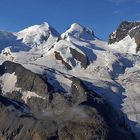 Panorama in zwei Teilen der klassische Gornergradsicht am frühen Morgen vorgestern