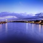 Panorama Kennedybrücke Bonn, Blickrichtung Posttower/Siebengebirge