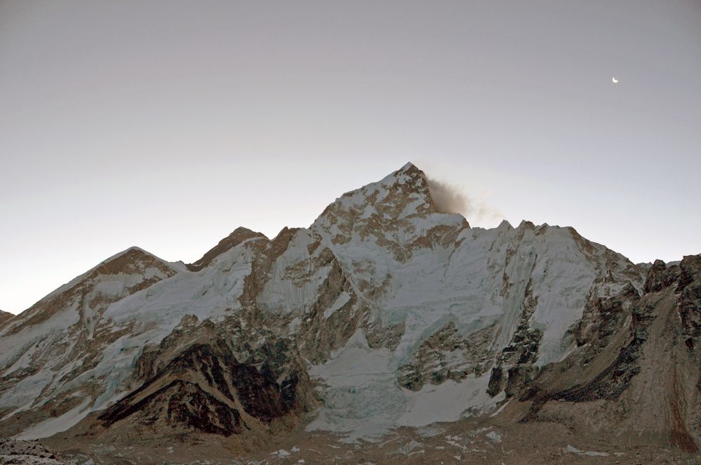 Panorama kurz nach dem Start zum Gipfel des Kala Pattar