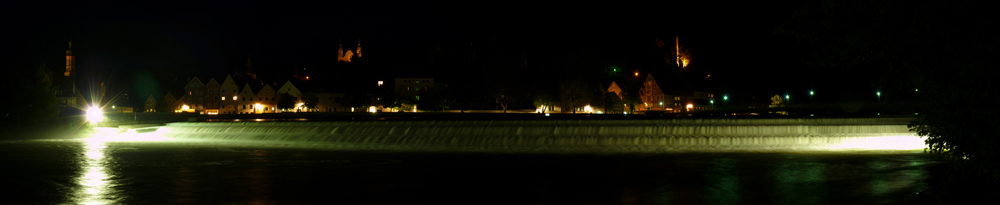 Panorama Lechfall bei Nacht