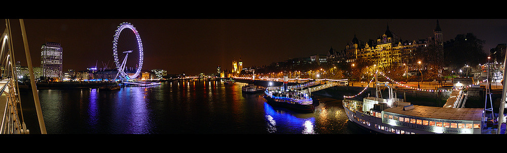 Panorama - London Eye - River Thames - Big Ben