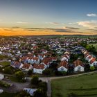 Panorama-Luftuafnahme Sonnenuntergang