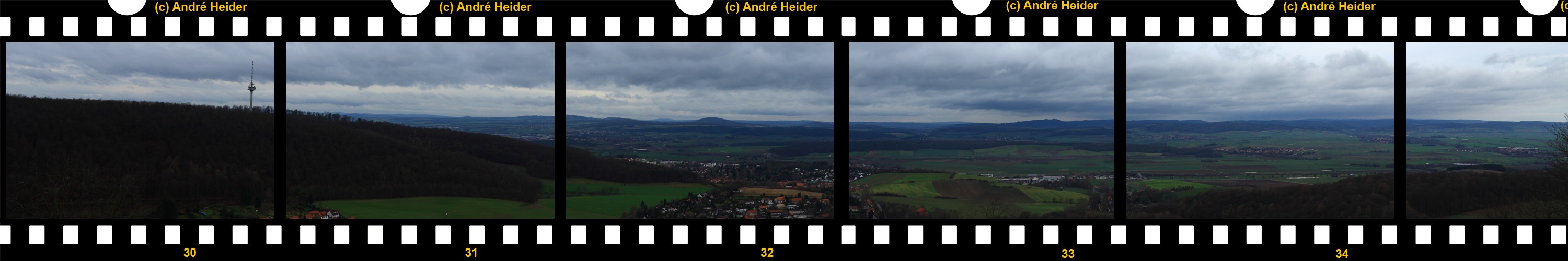 Panorama mal anders: Ausblick ins Leinetal von der Burgruine Plesse bei Bovenden