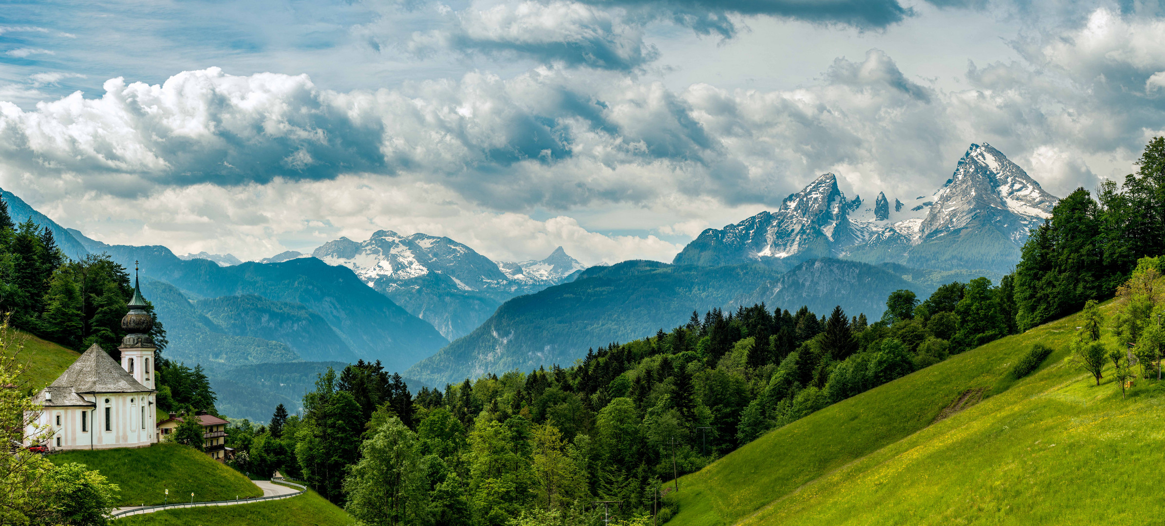 Panorama Maria Gern mit Watzmann