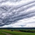 Panorama mit HDR zeigt Wolken über er Keltenwelt am Glauberg