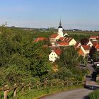 Panorama mit Morgensonne auf Dohna im Frühling