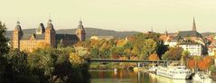 Panorama Mosaik Aschaffenburger Schloss und Main mit Willigesbrücke