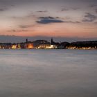 panorama nocturno de Venecia.