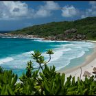 Panorama of Grand Anse, La Digue Island, Seychelles