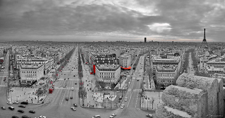 PANORAMA PARISIEN PRIS DU SOMMET DE L ARC DE TRIUMPHE