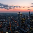 Panorama Skyline Frankfurt zur blauen Stunde