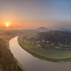 Panorama Sonnenaufgang auf der Bastei