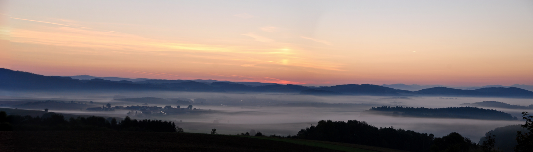 Panorama Sonnenaufgang Bayrischer Wald