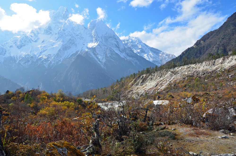 Panorama südlich von Bhimtang auf dem Manaslu-Trek