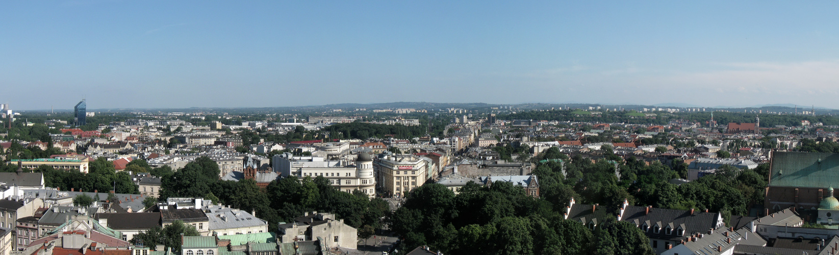 Panorama über Krakau mit Blick von der Marienkirche