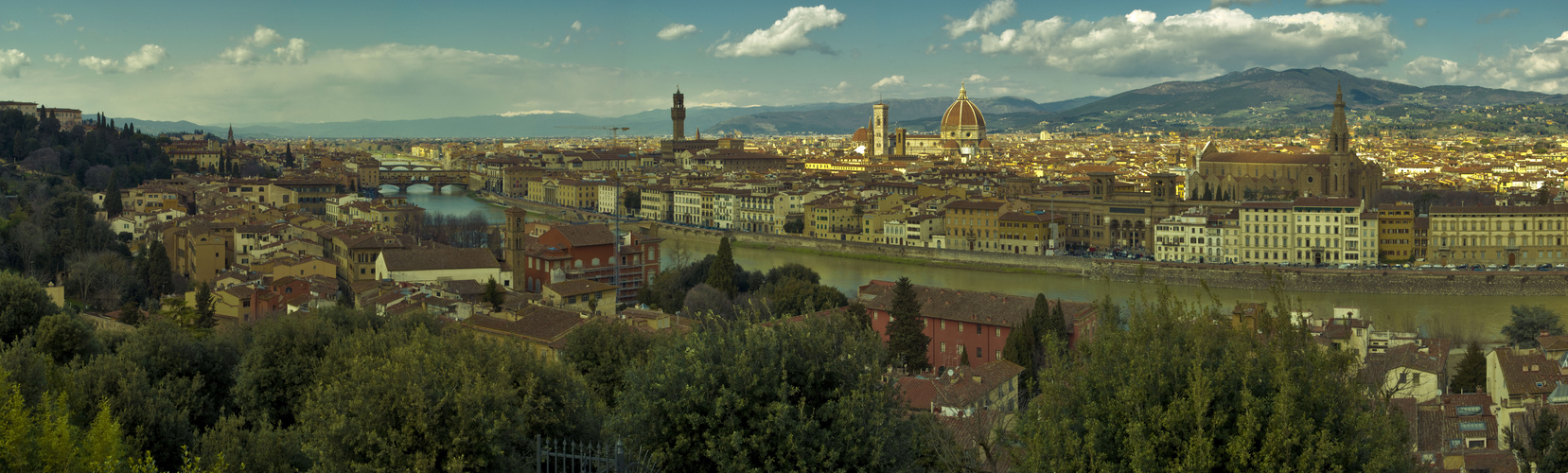 Panorama View Over Florence With The River Arno