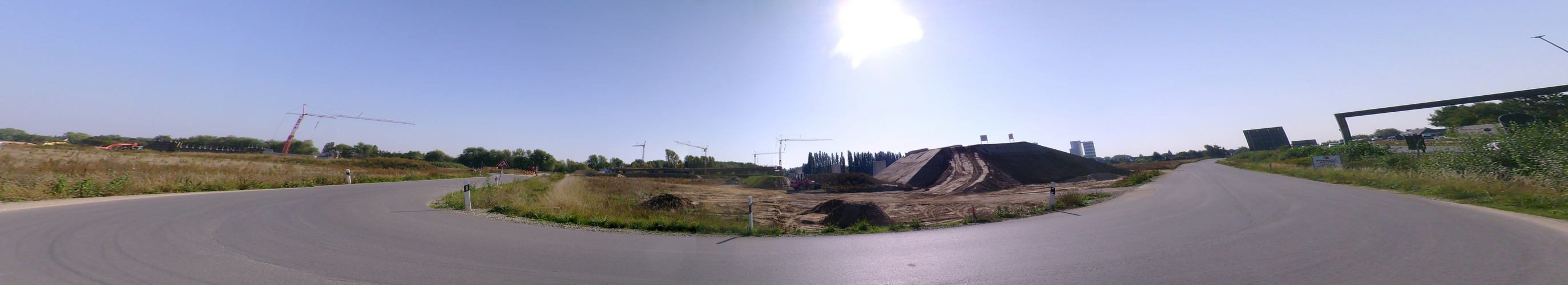 Panorama vom Baubeginn des neuen Autobahndreiecks Braunschweig - Südwest (A 39 und A 391)27.09.2009