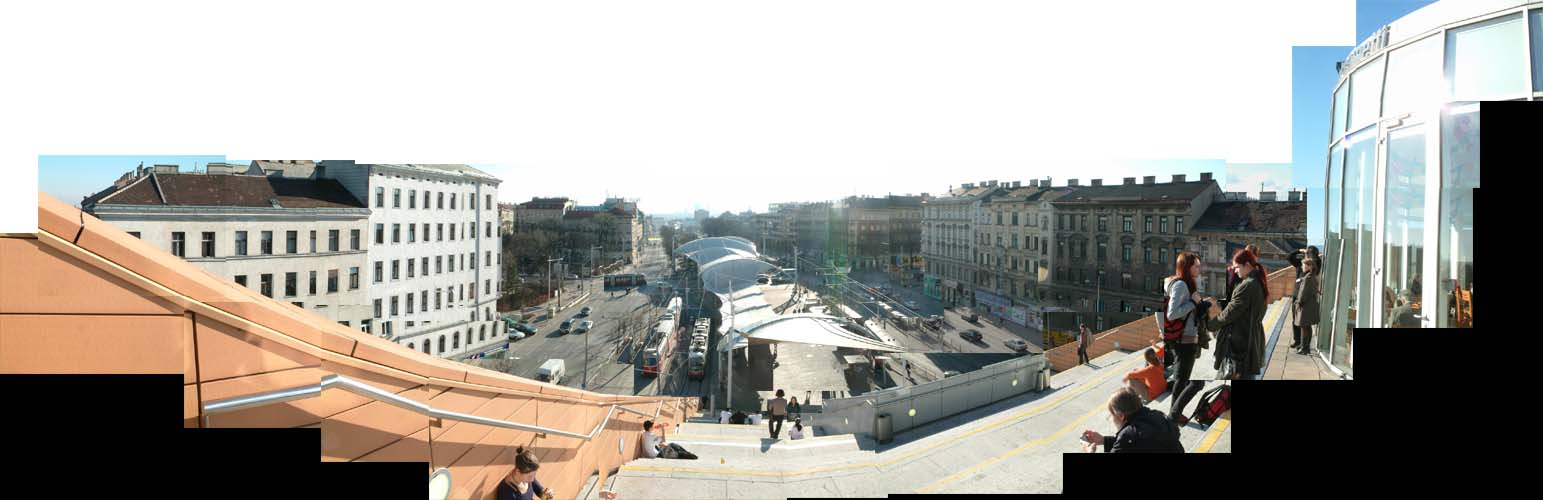 Panorama vom Dach der Hauptbücherei Wien