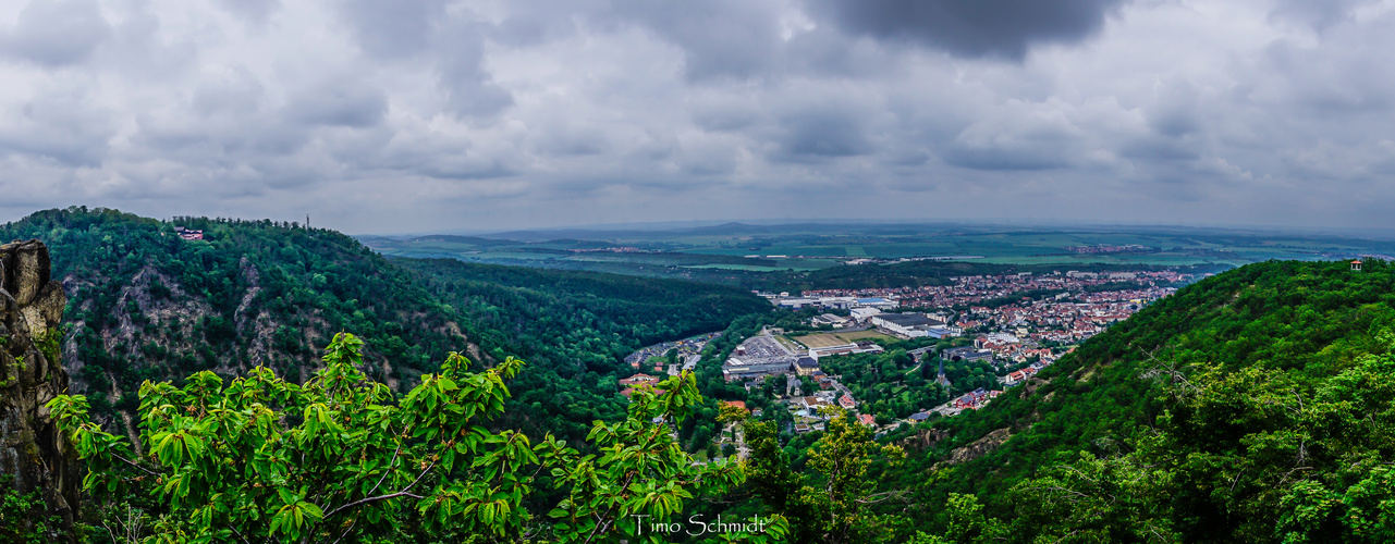 Panorama vom der Roßtrappe und Thale