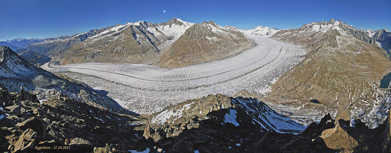 Panorama vom Eggishorn bei Fiesch im Kt. Wallis