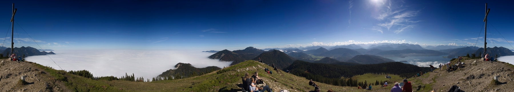 Panorama vom Jochberg bei Nebel