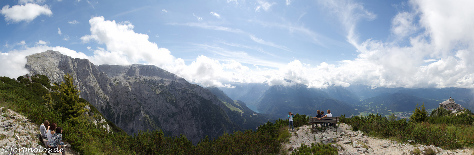 Panorama vom Kehlsteinhaus in Richtung Königssee