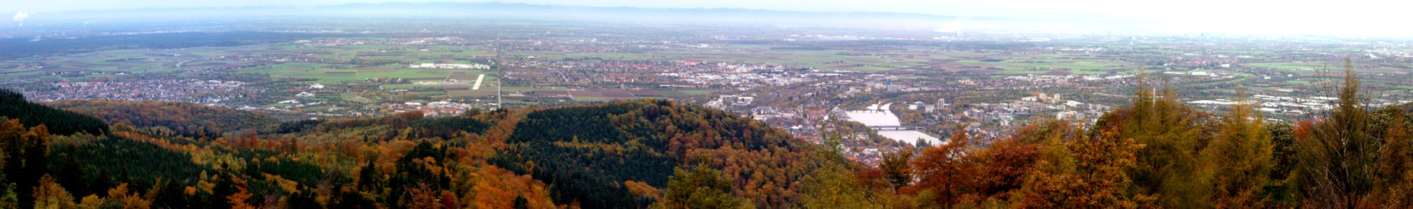Panorama vom Königsstuhl bei Heidelberg