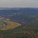 Panorama vom Lilienstein zu Bastei und hohburkersdorfer Rundblick