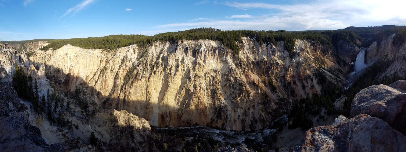 Panorama vom Lookout Point auf Yellowstone River, Falls & Canyon