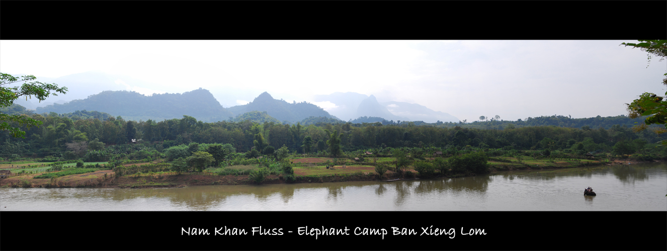 Panorama vom Nam Khan River in der Nähe vom Lao Spirit Resort