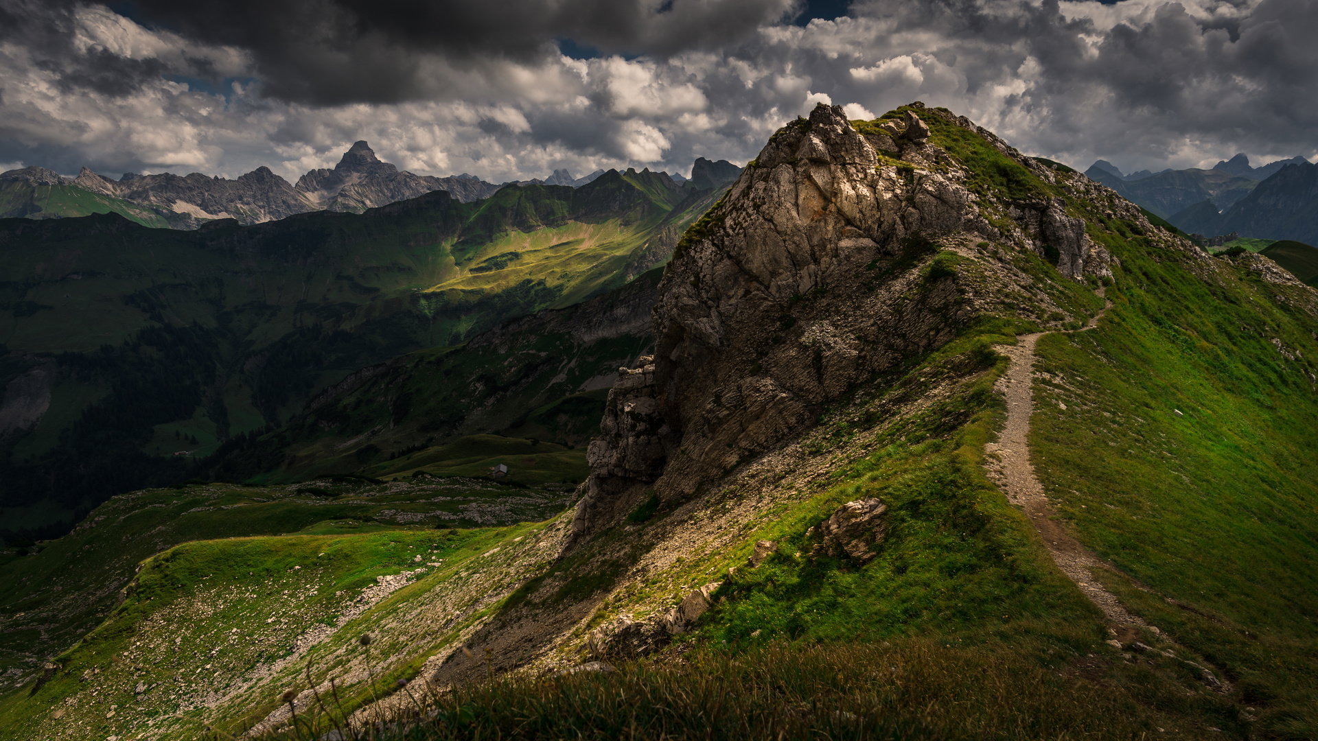 Panorama vom Nebelhorn in Richtung Hochvogel