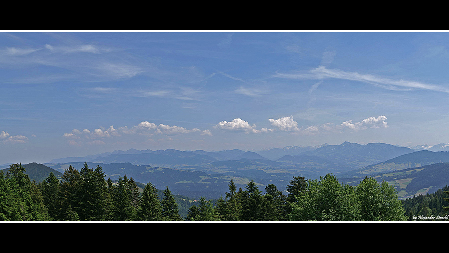 Panorama vom Pfänder Richtung Alpen