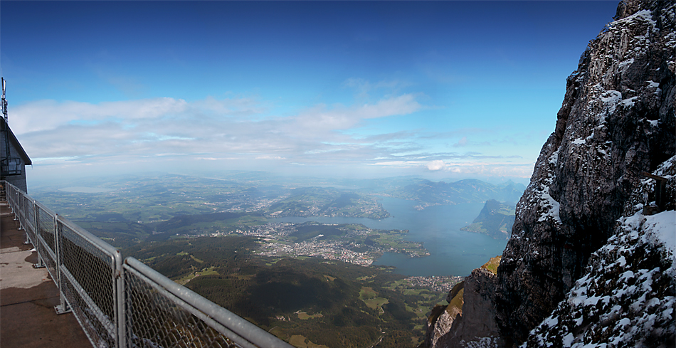 panorama vom pilatus auf den vierwaldstättersee, luzern ch