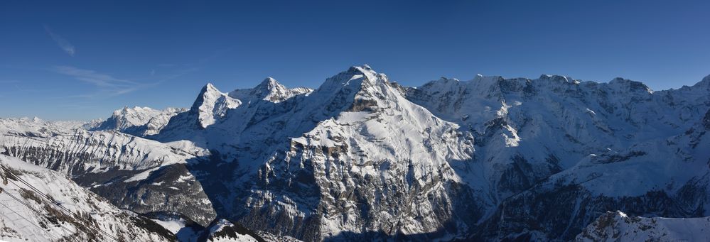 Panorama vom Schilthorn - Eiger, Mönch und Jungfrau