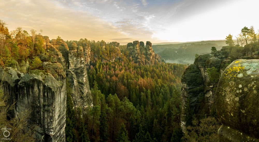 panorama von der basteibrücke