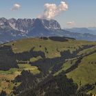 Panorama von der Hohen Salve zum Wilden Kaiser in Tirol