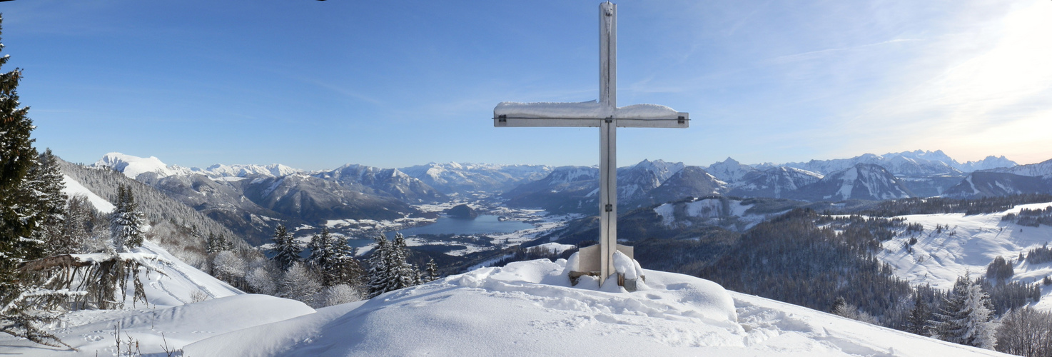 Panorama von der Pillsteinhöhe im Salzkammergut