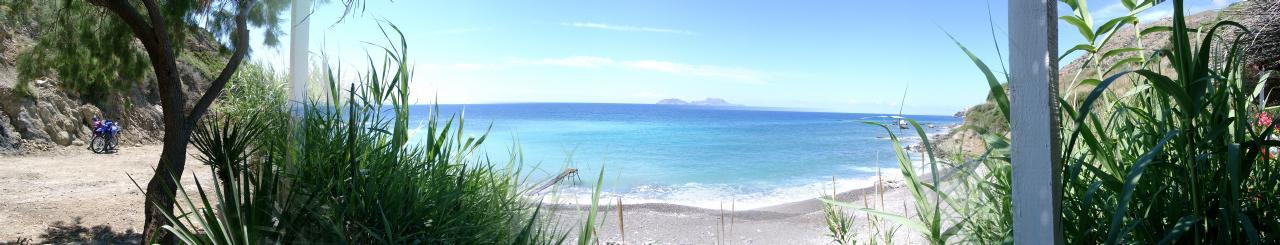 Panorama von Georgios Beach auf Kreta