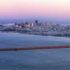 Panorama - wide Golden Gate Bridge and San Fransisco